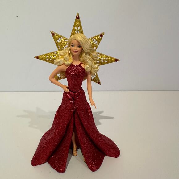 Holiday Barbie Ornament 2017 Hallmark Keepsake Collectible Christmas Tree Red - Picture 7 of 12